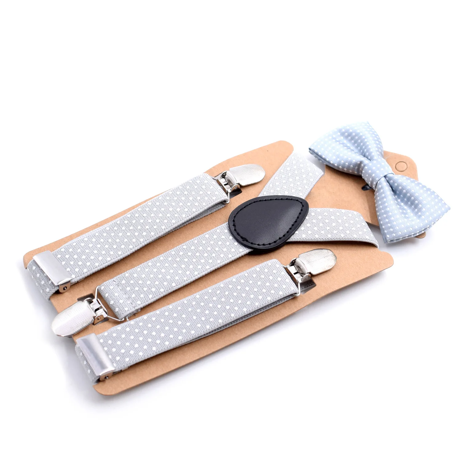 Adjustable Elastic Suspenders Bow Tie Sets for Kids Children Boys Girls Wedding Party Event Y-Back Polka Dot Braces Belt Bowtie