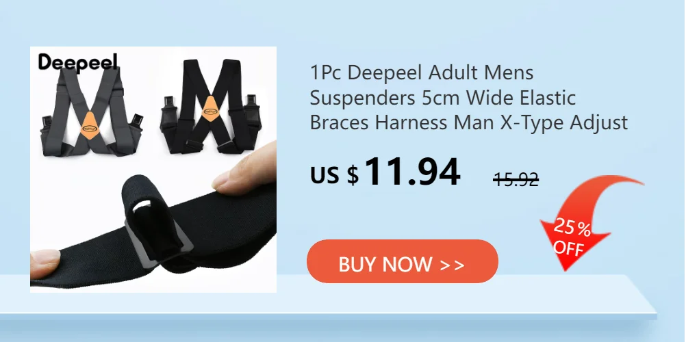 1Pc 3.5*120cm Adults Men's Suspenders 3 Clips Hook Buckle Man Harness Braces Elastic Strap Jockstrap Suspender Pants Accessories