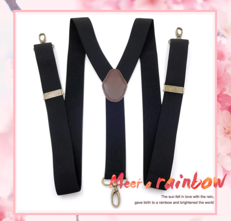1Pc 3.5*120cm Adults Men's Suspenders 3 Clips Hook Buckle Man Harness Braces Elastic Strap Jockstrap Suspender Pants Accessories