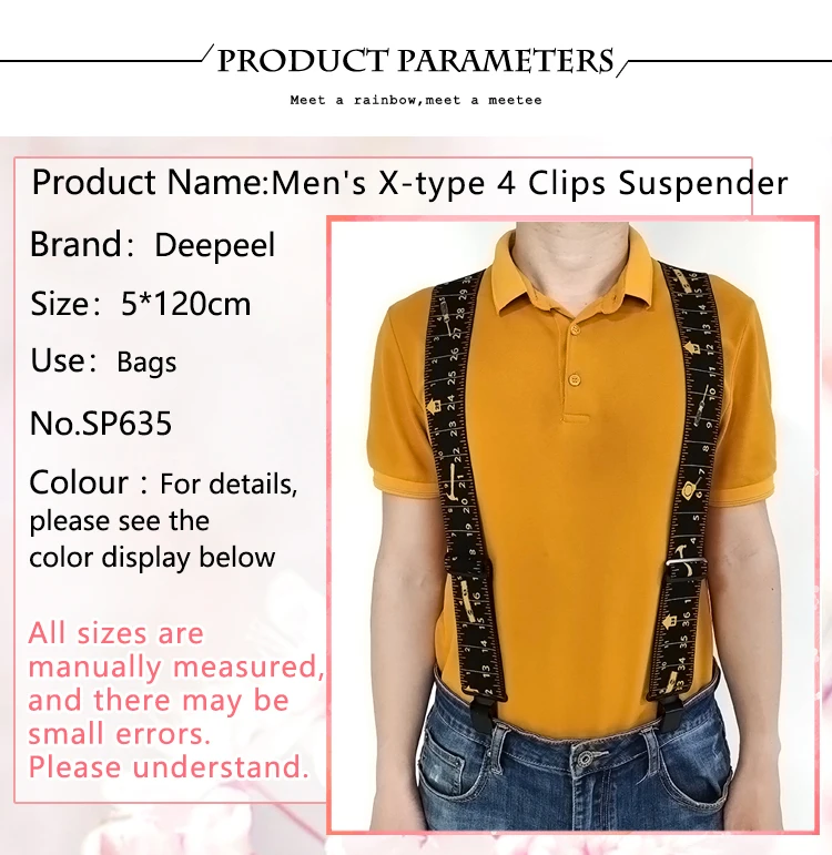 1Pc 5*120cm Men's Adult X-type 4 Clips High Elastic Suspender Adjustable Heavy Duty Braces Belt Suspenders Male Jockstrap