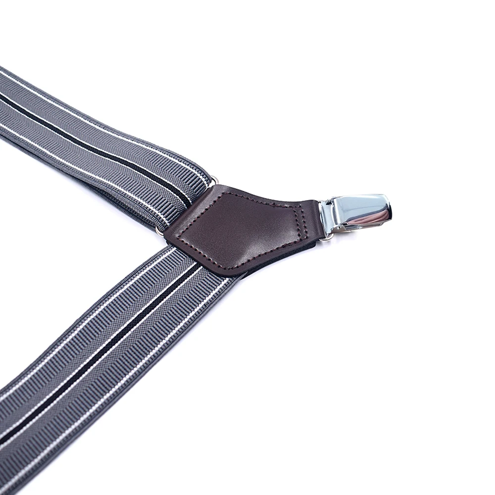 Fashion Suspenders for Men Side Clip Style 3.5cm Wide Heavy Duty Big Tall Adjustable Elastic Hip-Clip Trouser Braces Dad Gifts