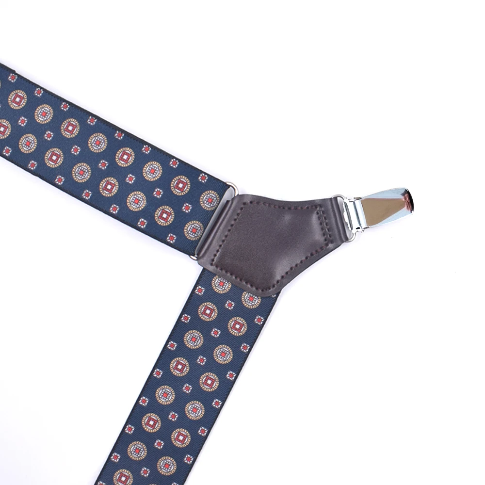 Fashion Suspenders for Men Side Clip Style 3.5cm Wide Heavy Duty Big Tall Adjustable Elastic Hip-Clip Trouser Braces Dad Gifts
