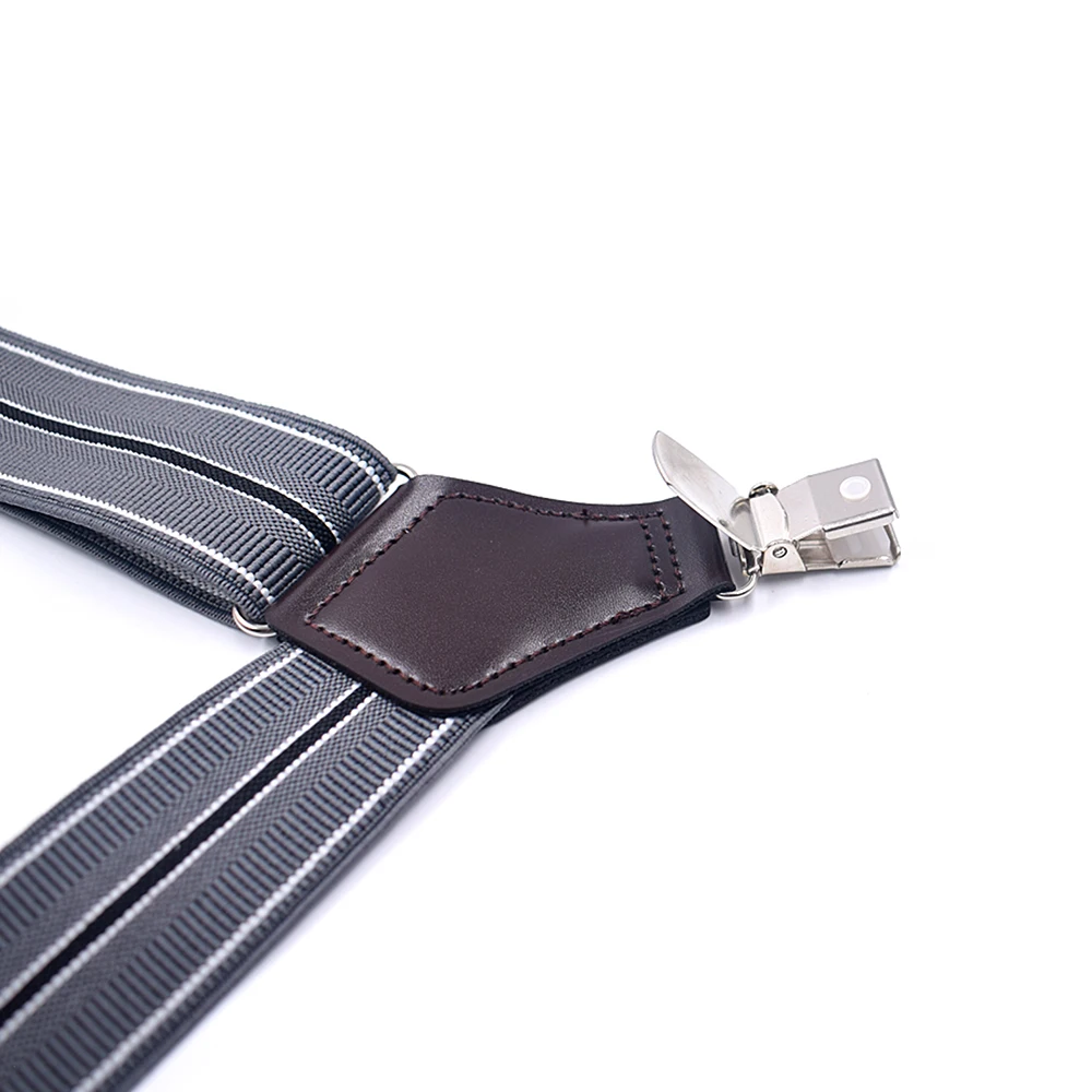Fashion Suspenders for Men Side Clip Style 3.5cm Wide Heavy Duty Big Tall Adjustable Elastic Hip-Clip Trouser Braces Dad Gifts