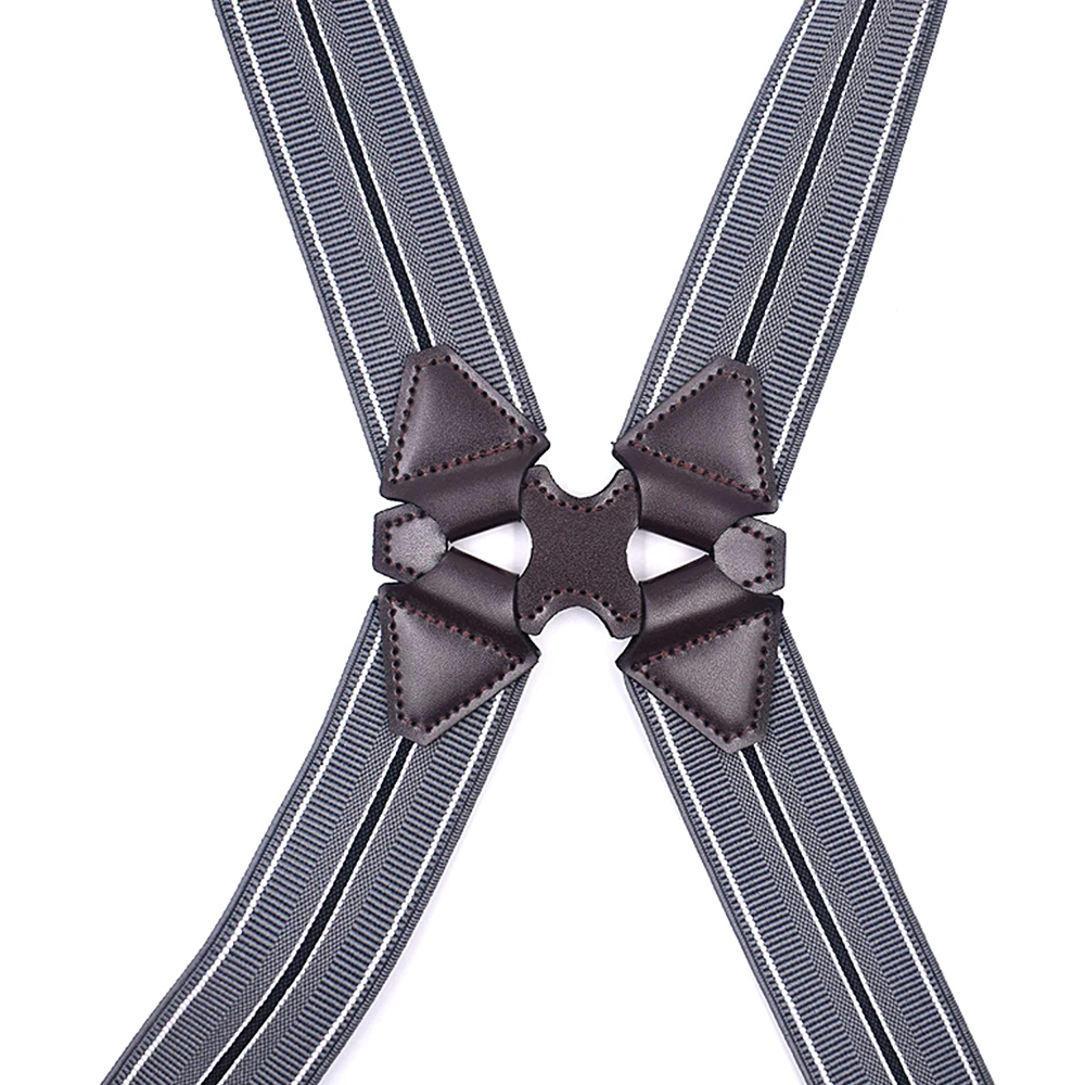 Fashion Suspenders for Men Side Clip Style 3.5cm Wide Heavy Duty Big Tall Adjustable Elastic Hip-Clip Trouser Braces Dad Gifts