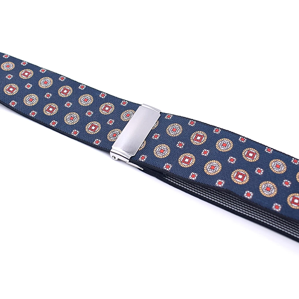 Fashion Suspenders for Men Side Clip Style 3.5cm Wide Heavy Duty Big Tall Adjustable Elastic Hip-Clip Trouser Braces Dad Gifts