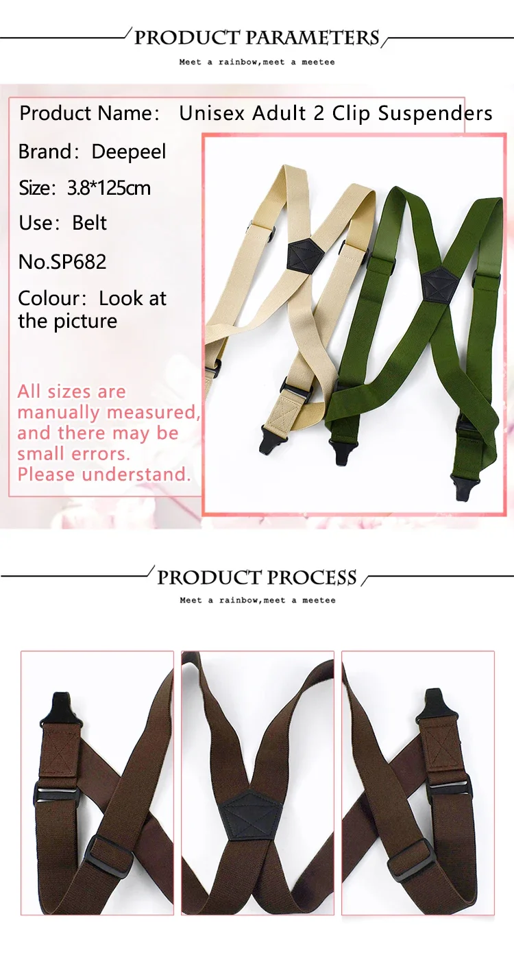 3.8*125cm Men's Suspender Y Style Trousers Braces for Belt Shirt Pants Elastic Adjustable Suspenders Wedding Accessories