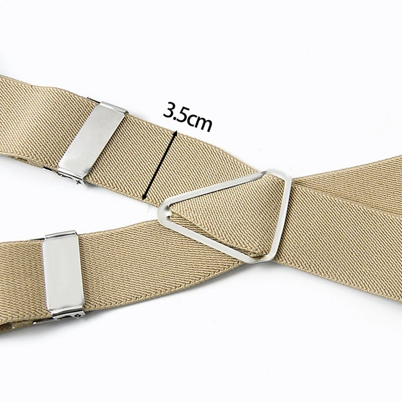 1Pc 3.5x120cm Men's Suspenders Adjustable Elastic Braces with Metal 4 Clips Snap Hooks for Pants Trouser Outfit Accessories