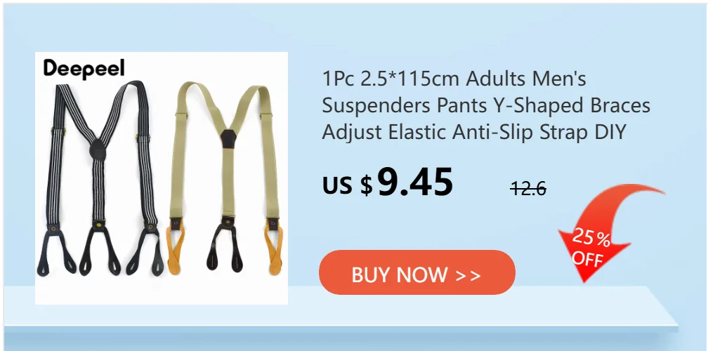 1Pc 3.5x120cm Men's Suspenders Adjustable Elastic Braces with Metal 4 Clips Snap Hooks for Pants Trouser Outfit Accessories