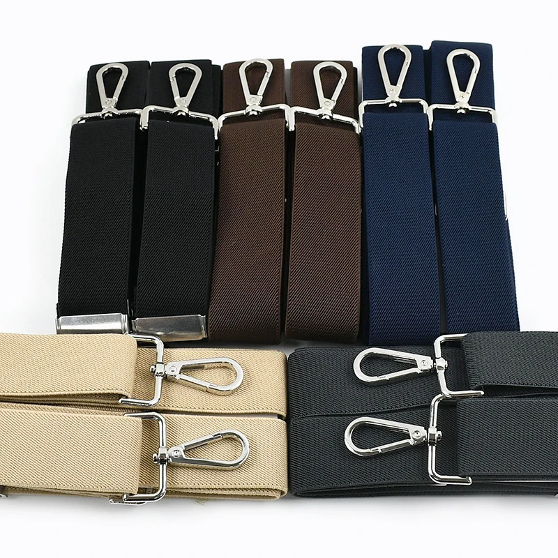 1Pc 3.5x120cm Men's Suspenders Adjustable Elastic Braces with Metal 4 Clips Snap Hooks for Pants Trouser Outfit Accessories