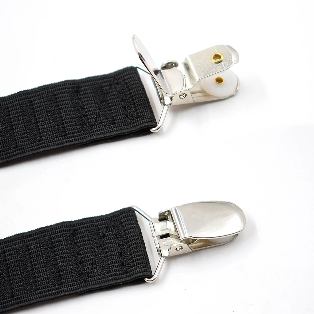 1Pair Men's Shirt Stays Leg Suspenders Strap Belt Adjustable Elastic Military Shirt Holders Tuckers Non Slip Clips Sock Garters