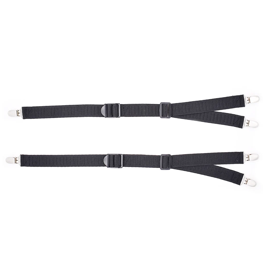 1Pair Men's Shirt Stays Leg Suspenders Strap Belt Adjustable Elastic Military Shirt Holders Tuckers Non Slip Clips Sock Garters