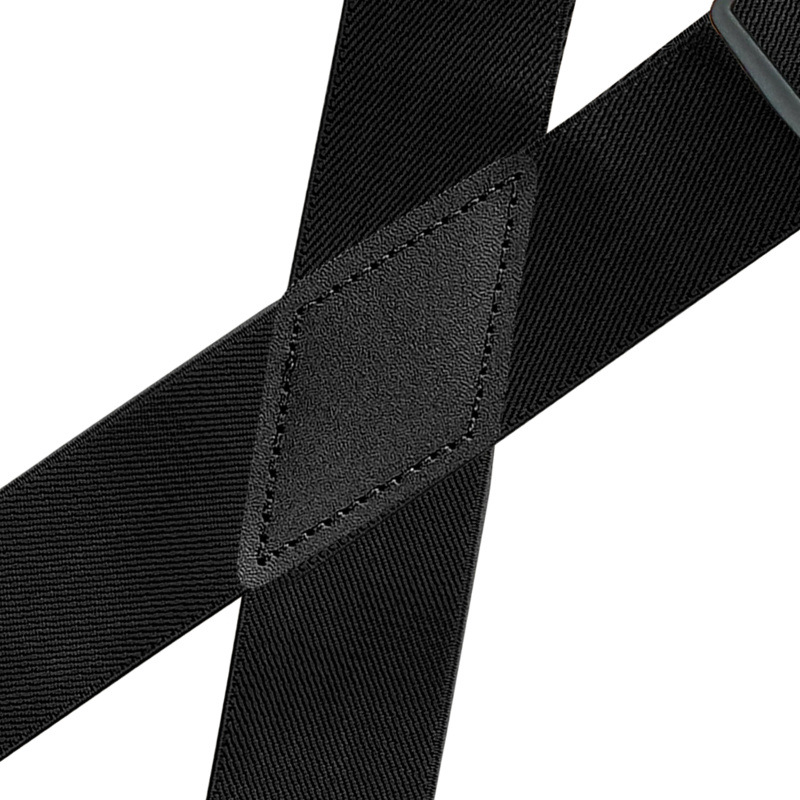 Heavy Duty Big Tall Suspenders with 4 Snap Hooks 3.5*120cm for Men Work Adjustable Elastic Trouser Brace Strap Belt Solid Black