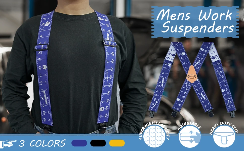 MELOTOUGH Men's Suspenders W/Clip Heavy Duty Suspenders for Men Big and Tall Work Suspenders for Jeans
