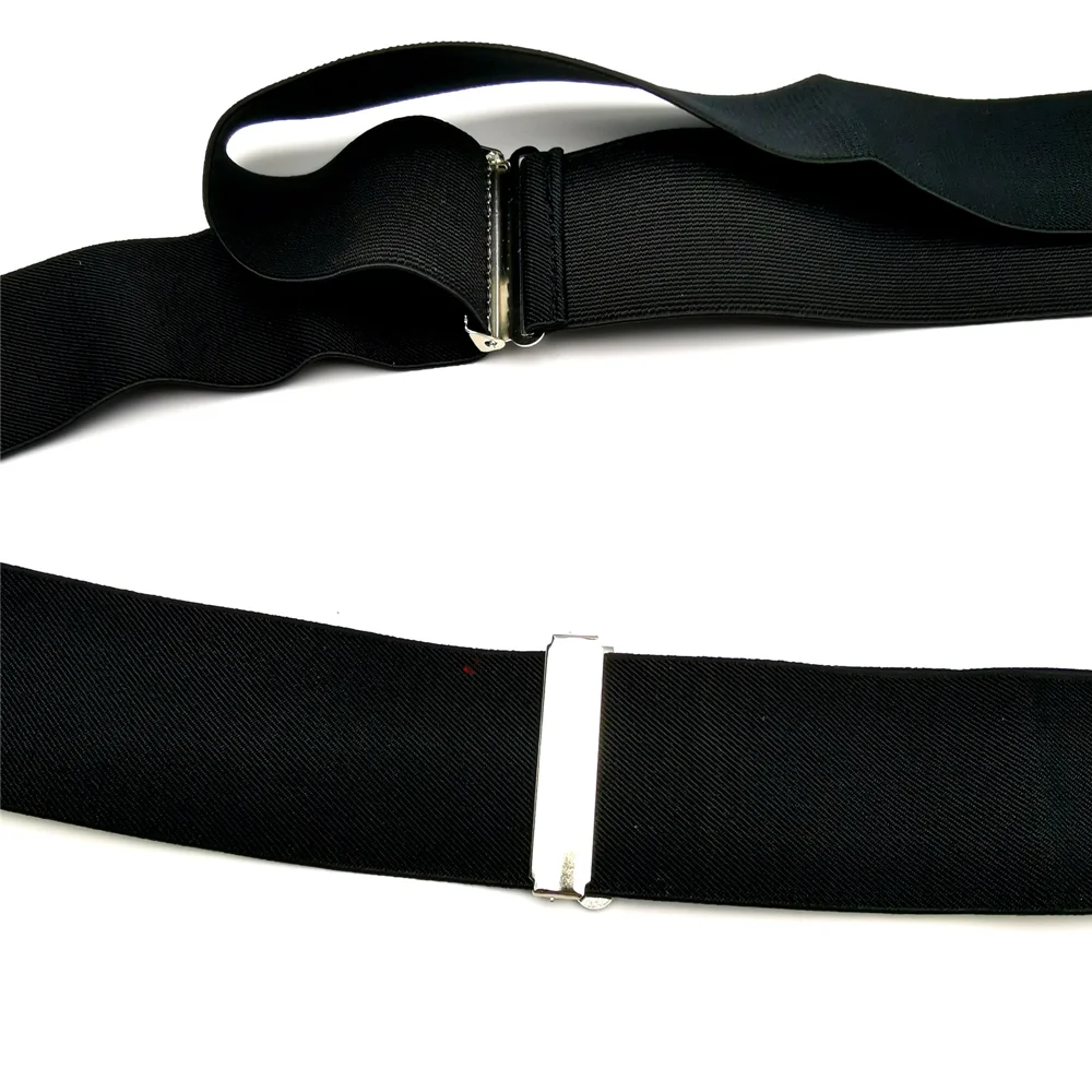 Large Strong Clips on Men Suspenders Unisex Braces 50mm Wide 5 Solid Color High Elastic Adjustable Suspender Belt for Heavy Work