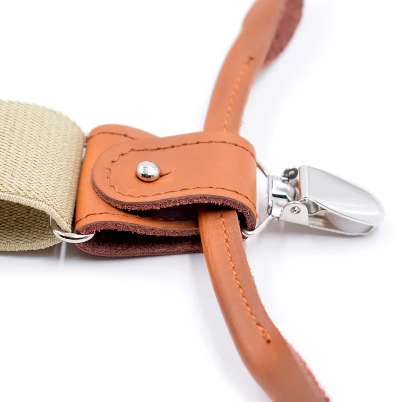 Leather Suspender Men Suspenders giarrettiere Male Casual suspensorio button-end Trousers Strap Father/Husband's Gifts NBD9123