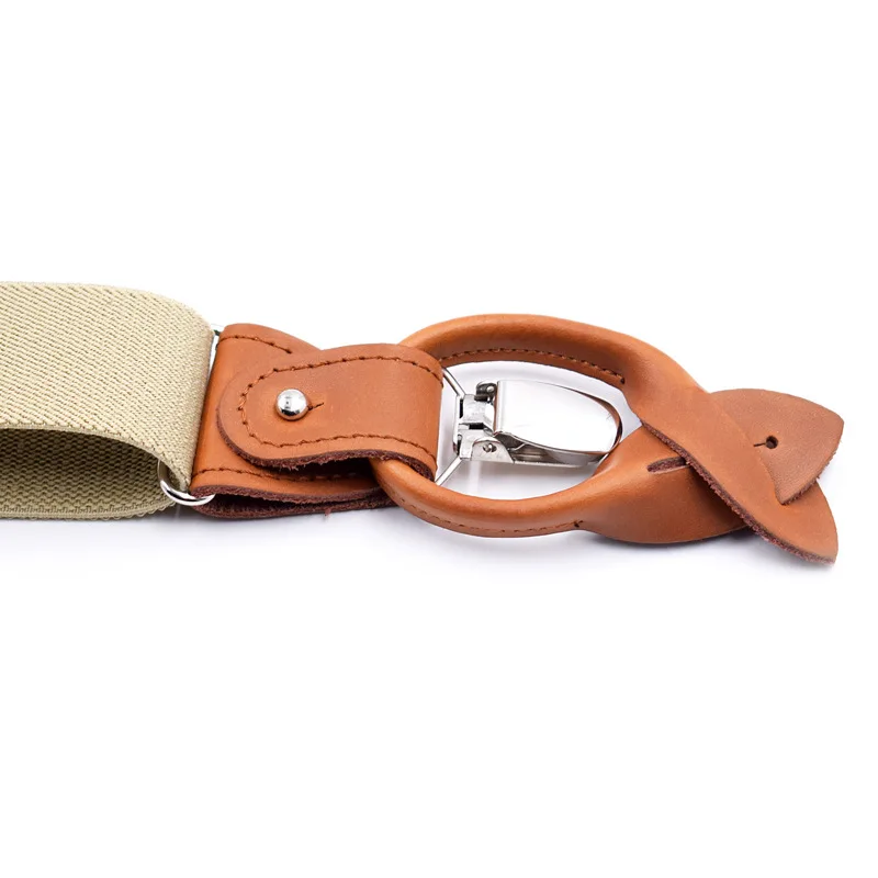 Leather Suspender Men Suspenders giarrettiere Male Casual suspensorio button-end Trousers Strap Father/Husband's Gifts NBD9123