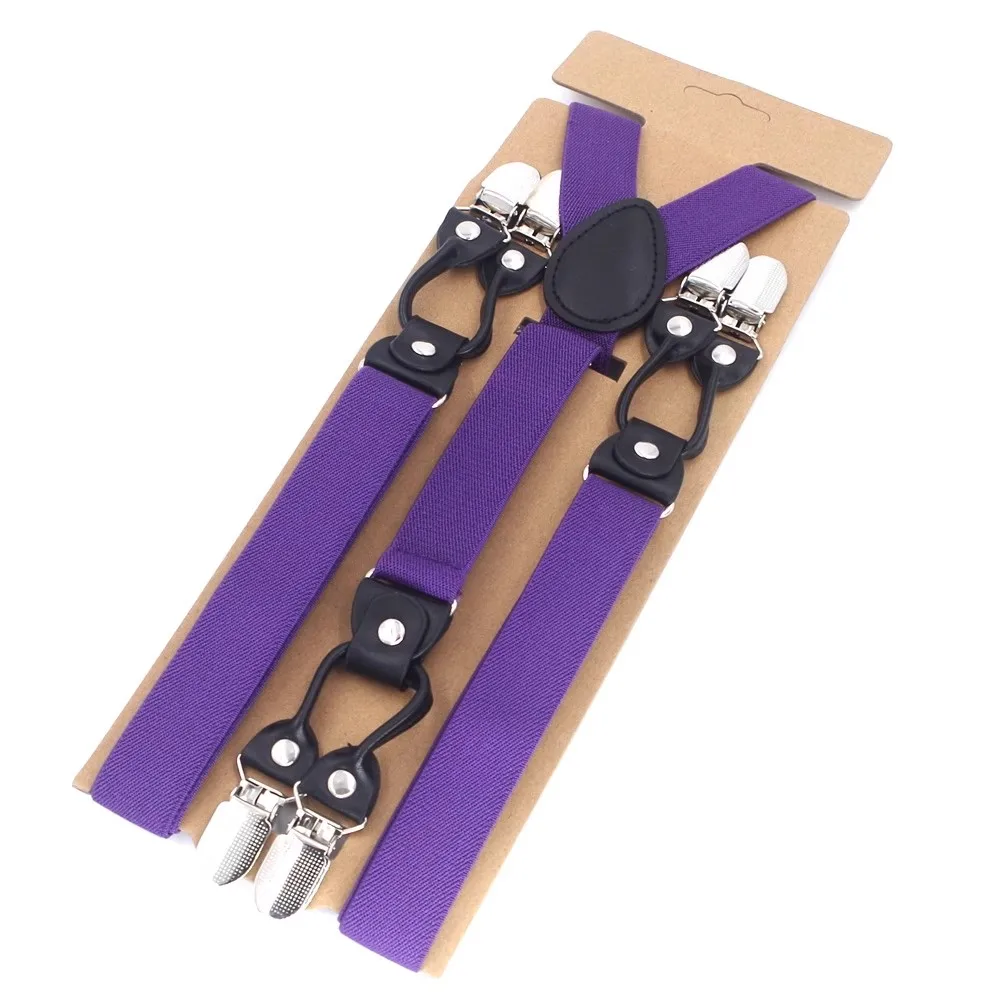 Fashion Suspenders 6 Clips Man's Braces Adjustable Elasticity Suspensorio Bretelles Hommes Y-Back Ligas Tirantes 2.5*120cm