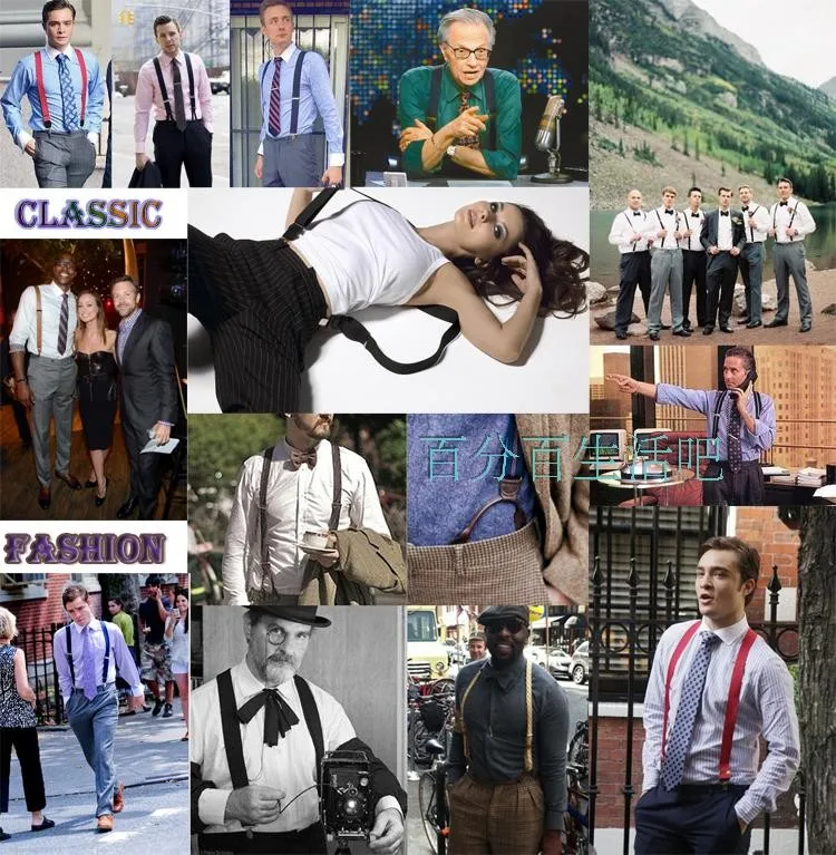Fashion Suspenders 6 Clips Man's Braces Adjustable Elasticity Suspensorio Bretelles Hommes Y-Back Ligas Tirantes 2.5*120cm