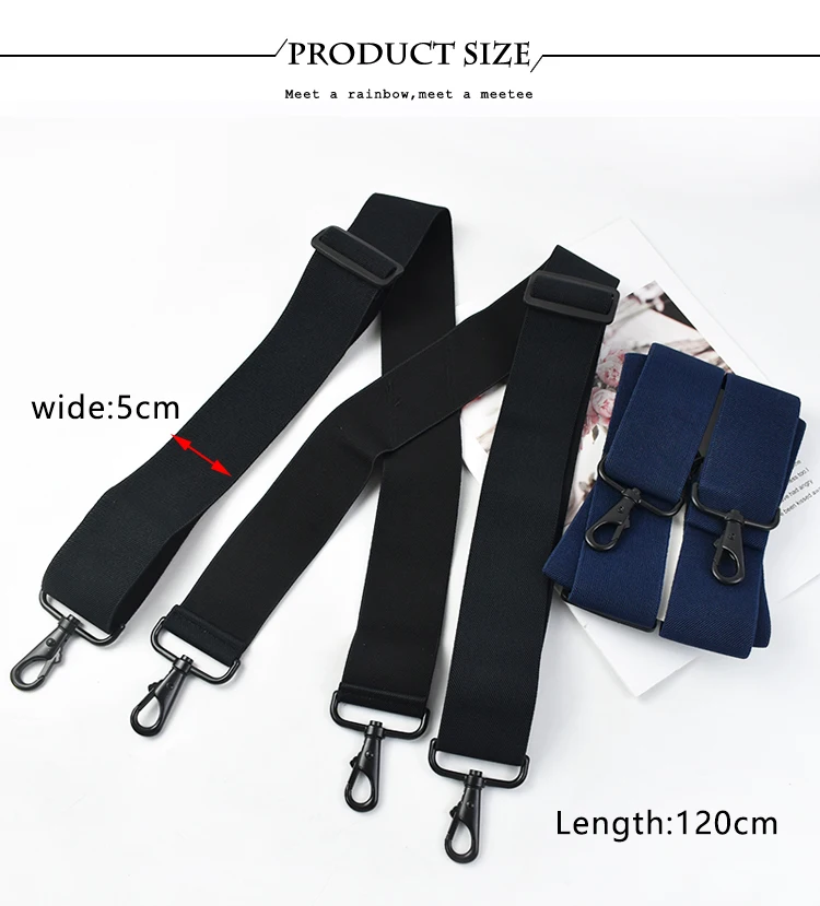 1Pc 5cm Wide Adult Men's Suspenders 4 Clip Hooks Elastic Straps Adjustable Men Braces Male Jockstrap Skirt Jeans Accessories