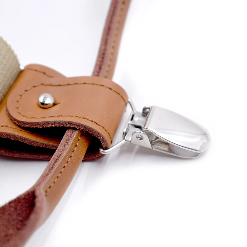 Genuine Leather Suspenders Fashion Braces Man's Suspenders Buttons Suspensorio Trousers Strap Father/Husband's Gift 3.5*120cm