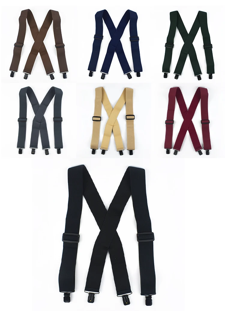 5*120cm Fashion Adults Men's Suspenders X-type 4 Clips Braces Wide Adjust Elastic Strap Harness Man Male Jockstrap for Pants