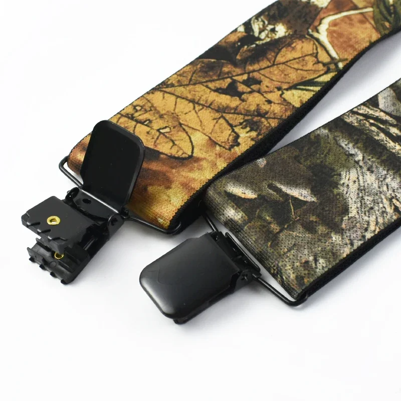 Deepeel 5*115cm Camouflage Men's Suspender 4 Clips X-Type High Elastic Adjustable Wide Suspenders Heavy Duty Trouser Pants Brace