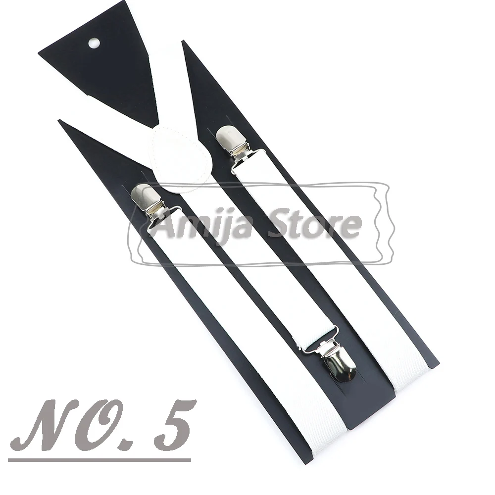 Colorful Elastic Leather Suspenders Men Kid Boys Straps Unsex Clip-on Buckle Wedding Adjustable Suspension For Shirt Accessories