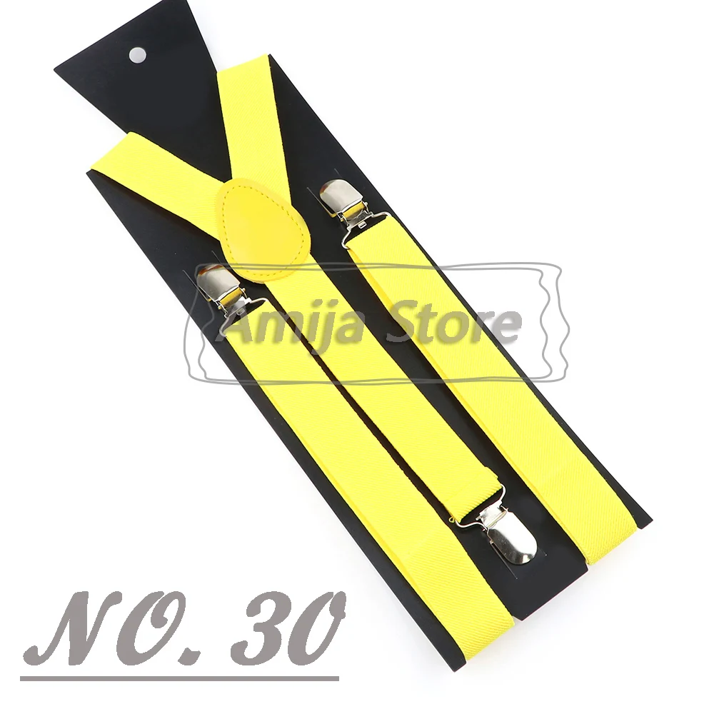 Colorful Elastic Leather Suspenders Men Kid Boys Straps Unsex Clip-on Buckle Wedding Adjustable Suspension For Shirt Accessories