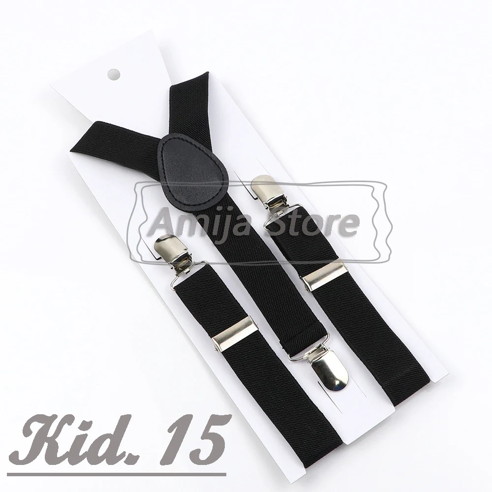 Colorful Elastic Leather Suspenders Men Kid Boys Straps Unsex Clip-on Buckle Wedding Adjustable Suspension For Shirt Accessories