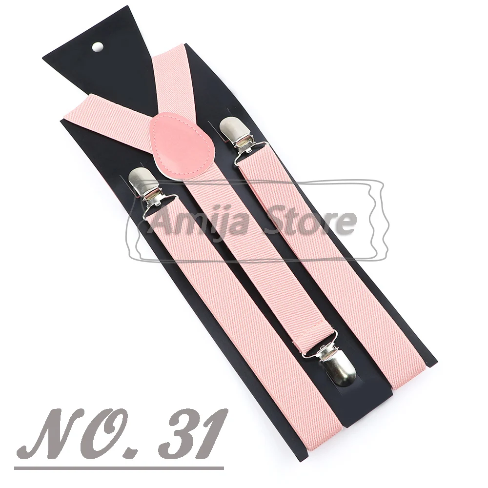 Colorful Elastic Leather Suspenders Men Kid Boys Straps Unsex Clip-on Buckle Wedding Adjustable Suspension For Shirt Accessories