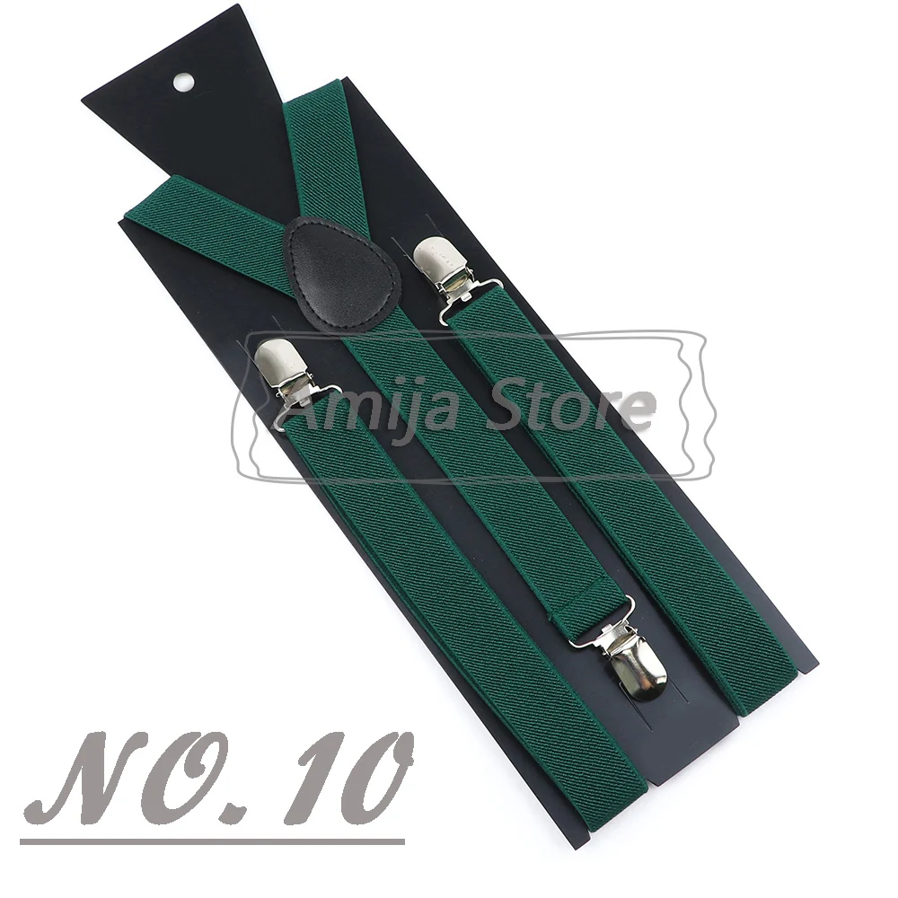 Colorful Elastic Leather Suspenders Men Kid Boys Straps Unsex Clip-on Buckle Wedding Adjustable Suspension For Shirt Accessories