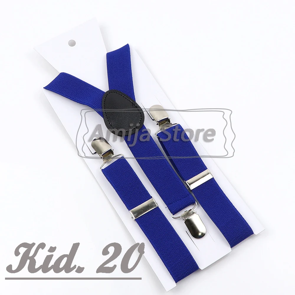 Colorful Elastic Leather Suspenders Men Kid Boys Straps Unsex Clip-on Buckle Wedding Adjustable Suspension For Shirt Accessories