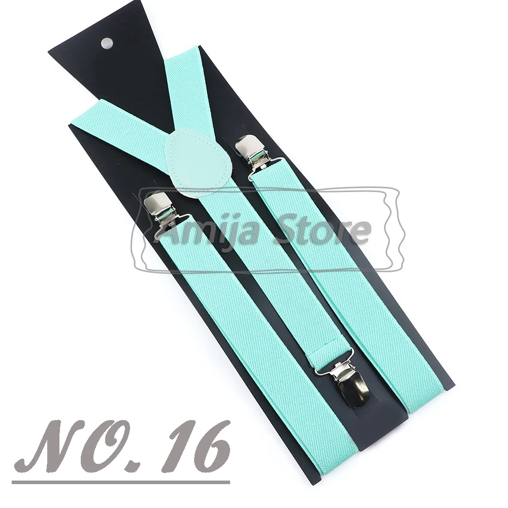 Colorful Elastic Leather Suspenders Men Kid Boys Straps Unsex Clip-on Buckle Wedding Adjustable Suspension For Shirt Accessories