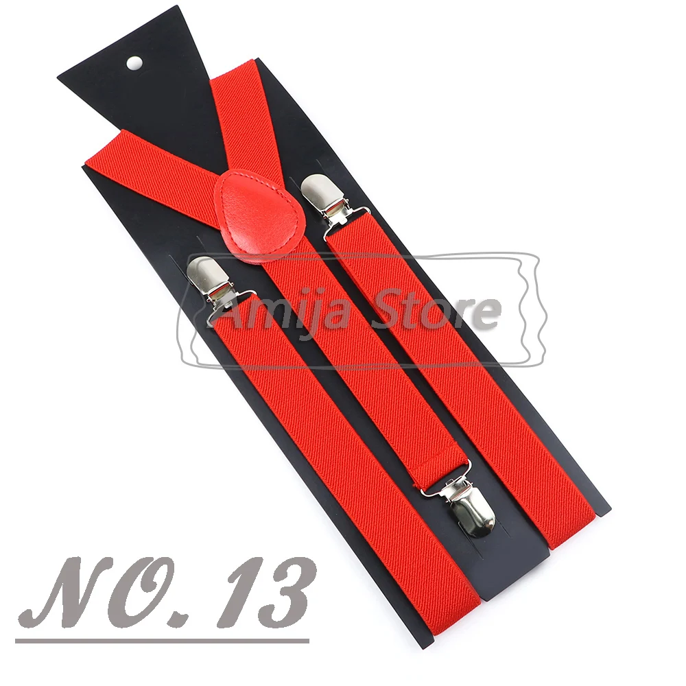 Colorful Elastic Leather Suspenders Men Kid Boys Straps Unsex Clip-on Buckle Wedding Adjustable Suspension For Shirt Accessories