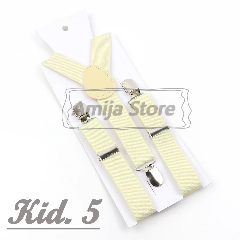 Colorful Elastic Leather Suspenders Men Kid Boys Straps Unsex Clip-on Buckle Wedding Adjustable Suspension For Shirt Accessories