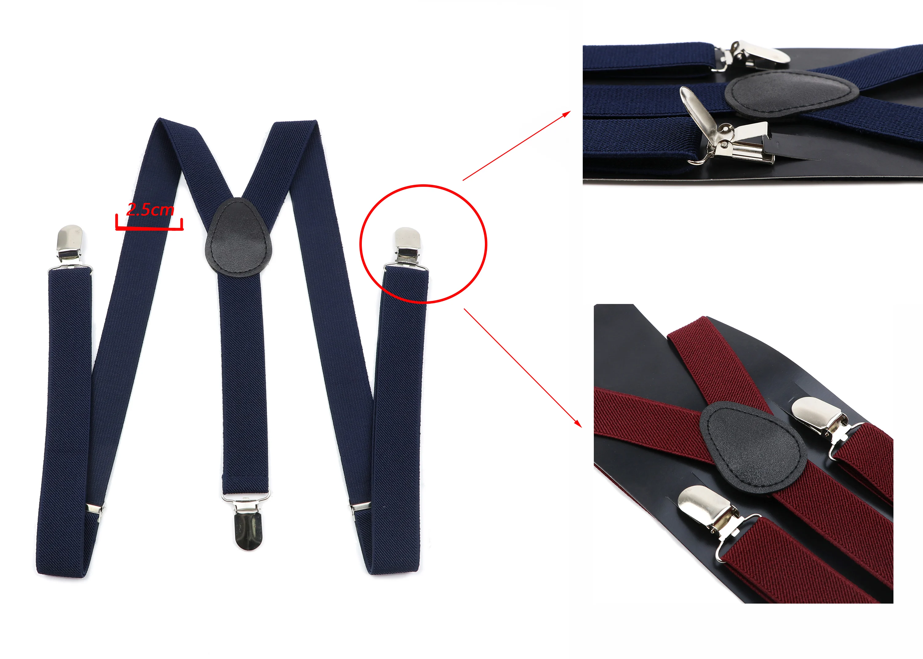 Colorful Elastic Leather Suspenders Men Kid Boys Straps Unsex Clip-on Buckle Wedding Adjustable Suspension For Shirt Accessories