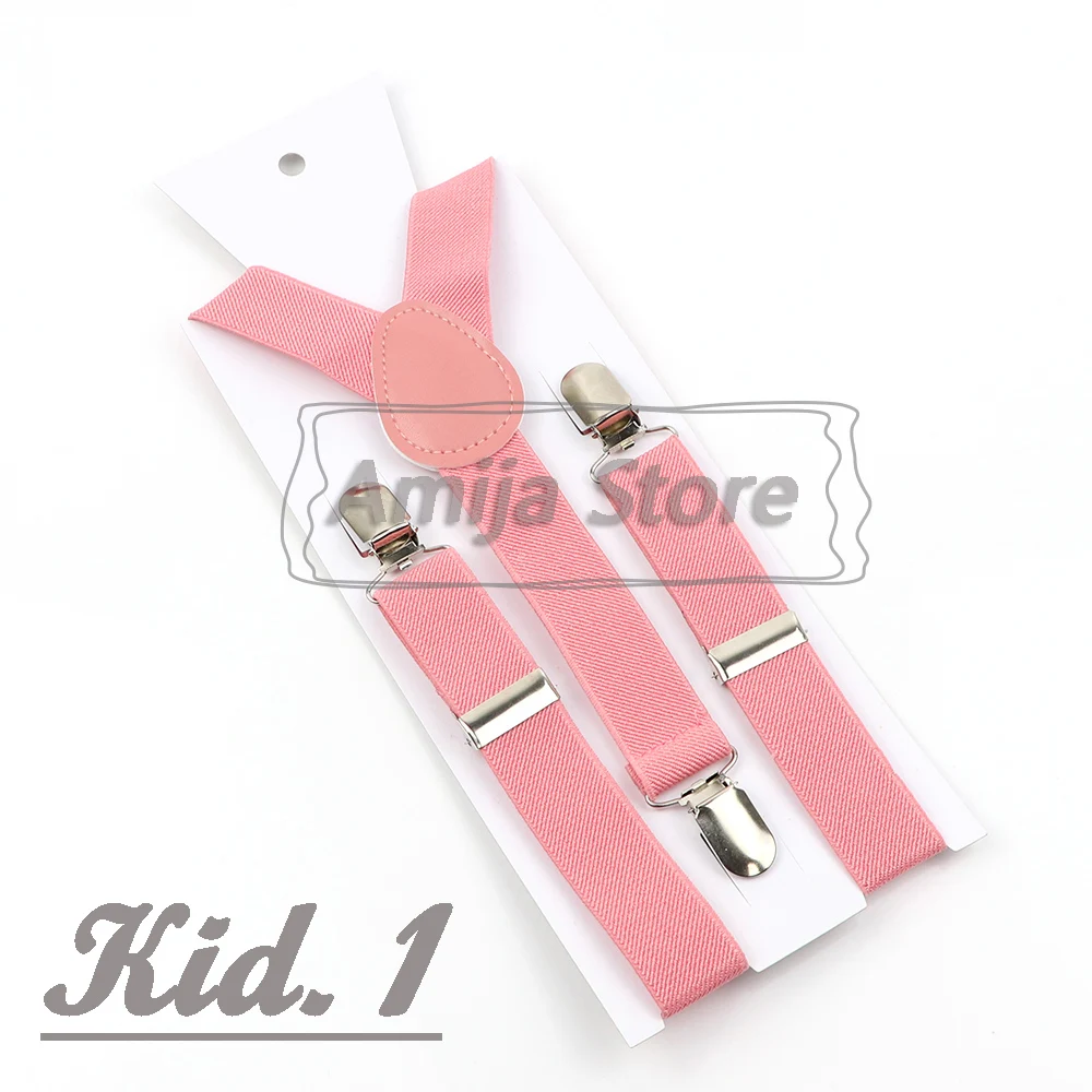 Colorful Elastic Leather Suspenders Men Kid Boys Straps Unsex Clip-on Buckle Wedding Adjustable Suspension For Shirt Accessories