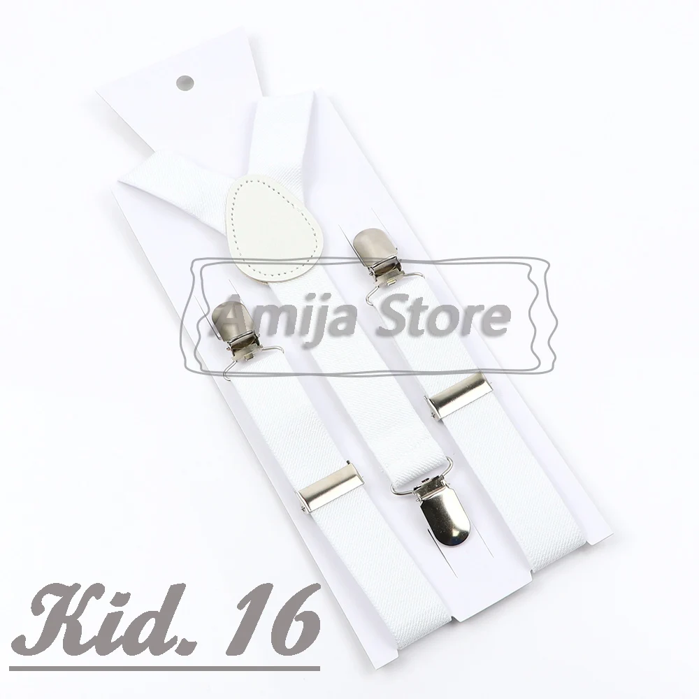 Colorful Elastic Leather Suspenders Men Kid Boys Straps Unsex Clip-on Buckle Wedding Adjustable Suspension For Shirt Accessories