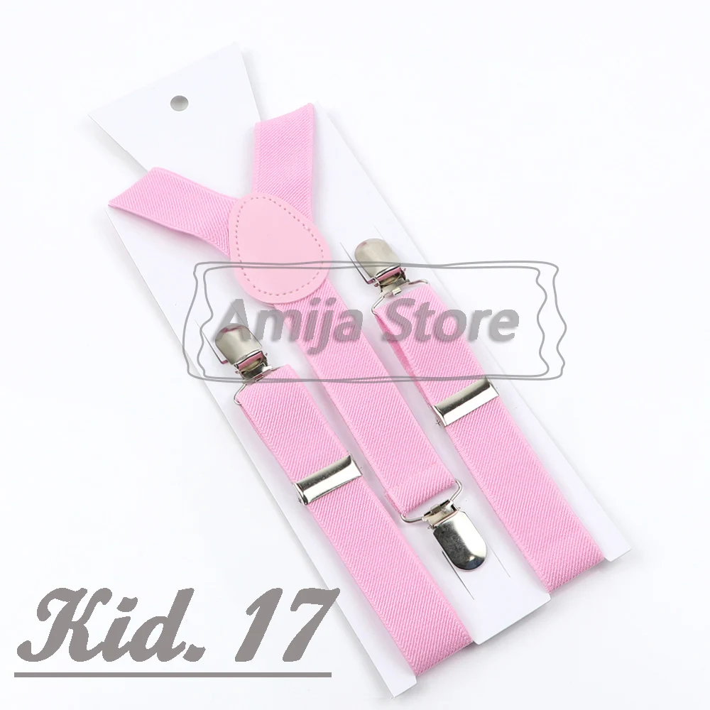 Colorful Elastic Leather Suspenders Men Kid Boys Straps Unsex Clip-on Buckle Wedding Adjustable Suspension For Shirt Accessories