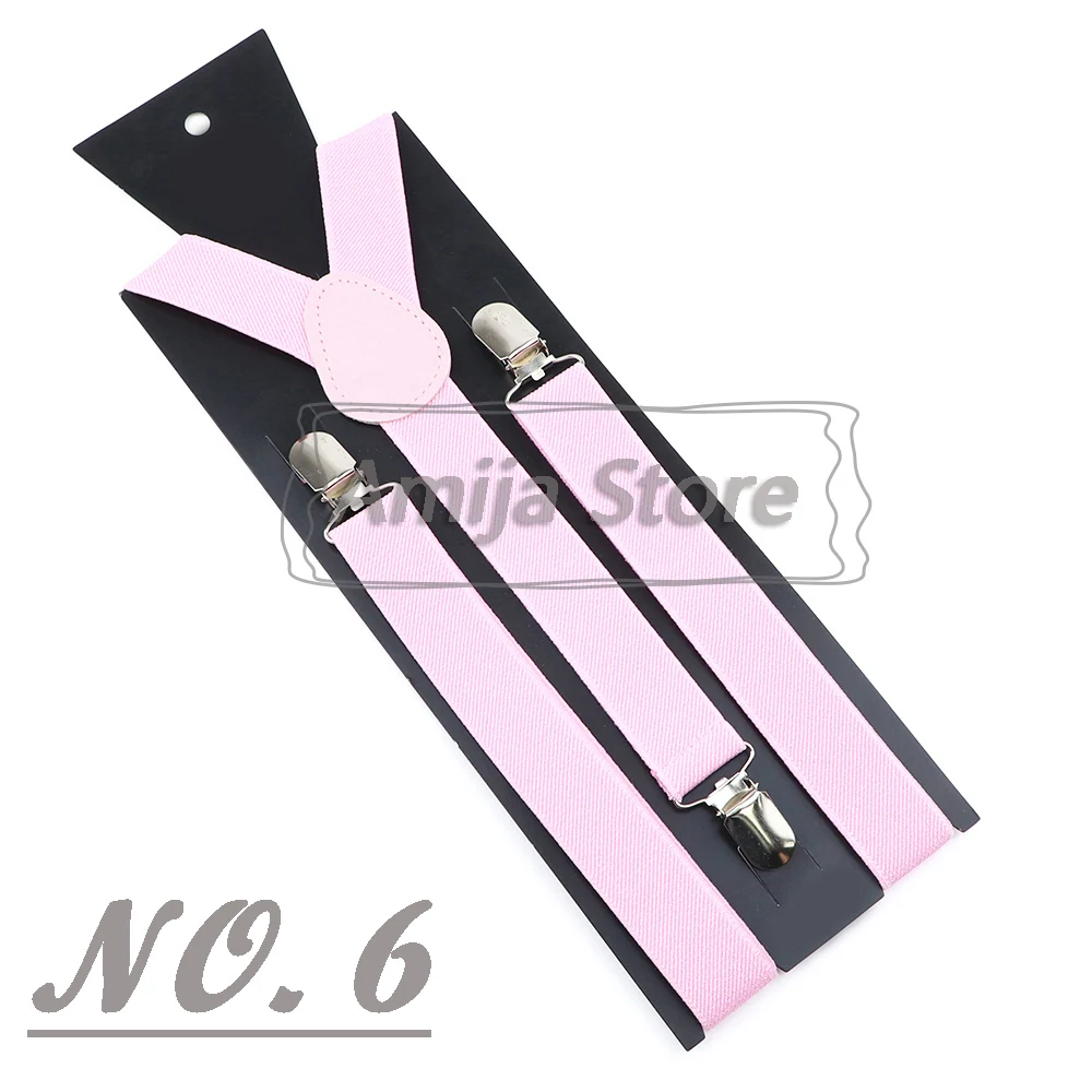 Colorful Elastic Leather Suspenders Men Kid Boys Straps Unsex Clip-on Buckle Wedding Adjustable Suspension For Shirt Accessories