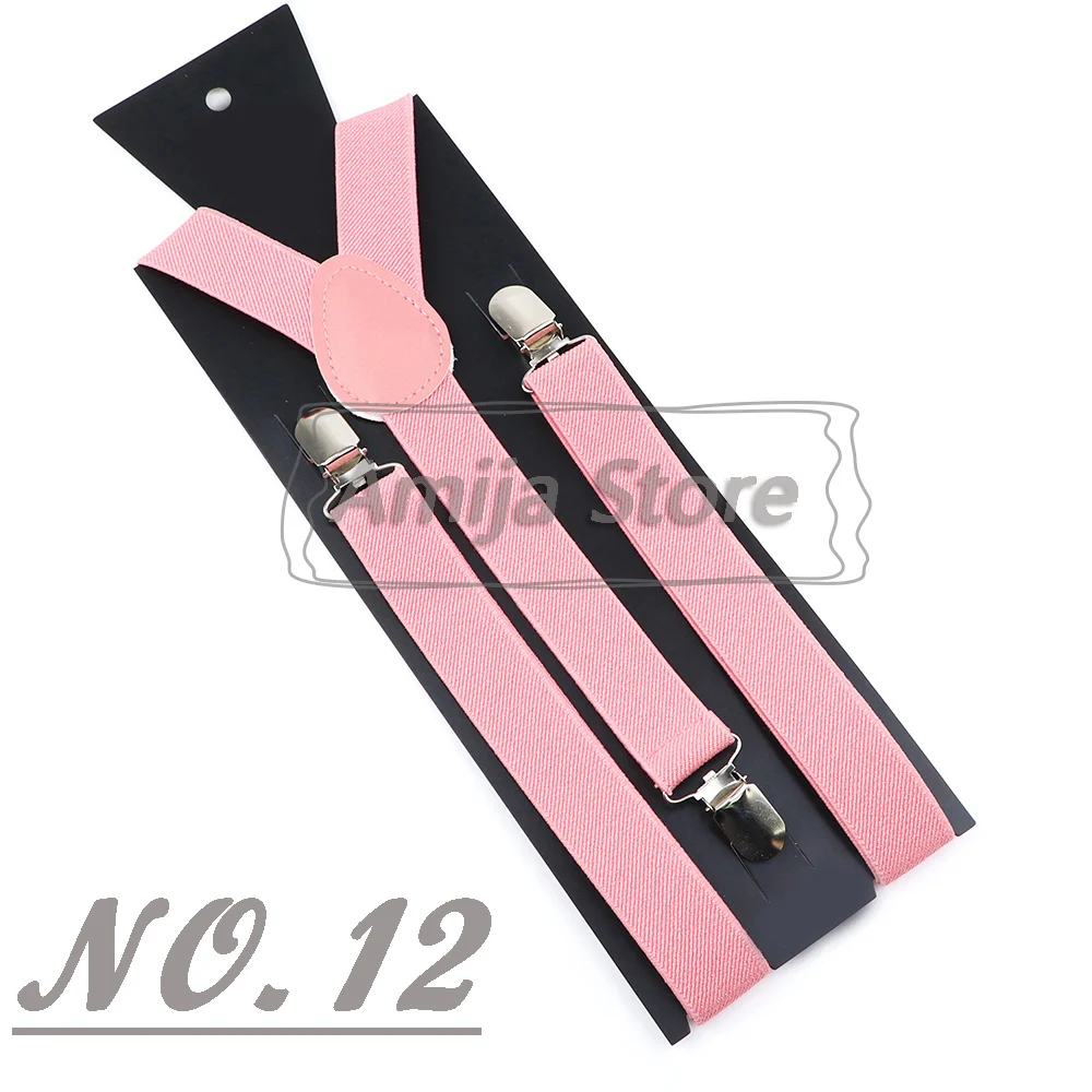 Colorful Elastic Leather Suspenders Men Kid Boys Straps Unsex Clip-on Buckle Wedding Adjustable Suspension For Shirt Accessories