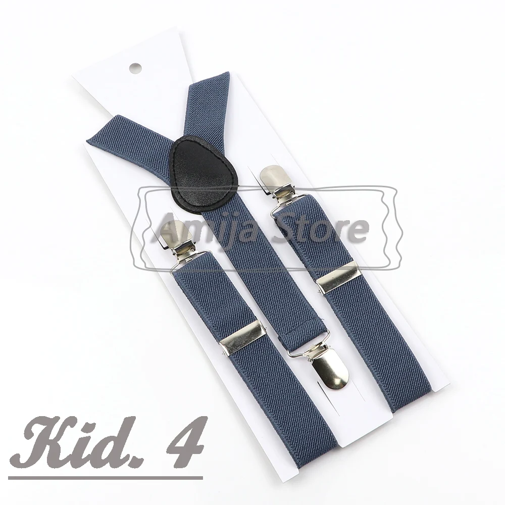 Colorful Elastic Leather Suspenders Men Kid Boys Straps Unsex Clip-on Buckle Wedding Adjustable Suspension For Shirt Accessories