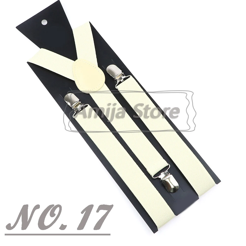 Colorful Elastic Leather Suspenders Men Kid Boys Straps Unsex Clip-on Buckle Wedding Adjustable Suspension For Shirt Accessories