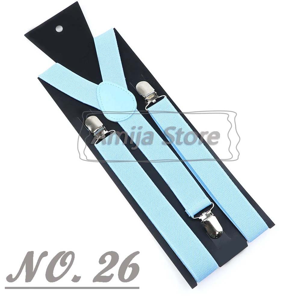 Colorful Elastic Leather Suspenders Men Kid Boys Straps Unsex Clip-on Buckle Wedding Adjustable Suspension For Shirt Accessories