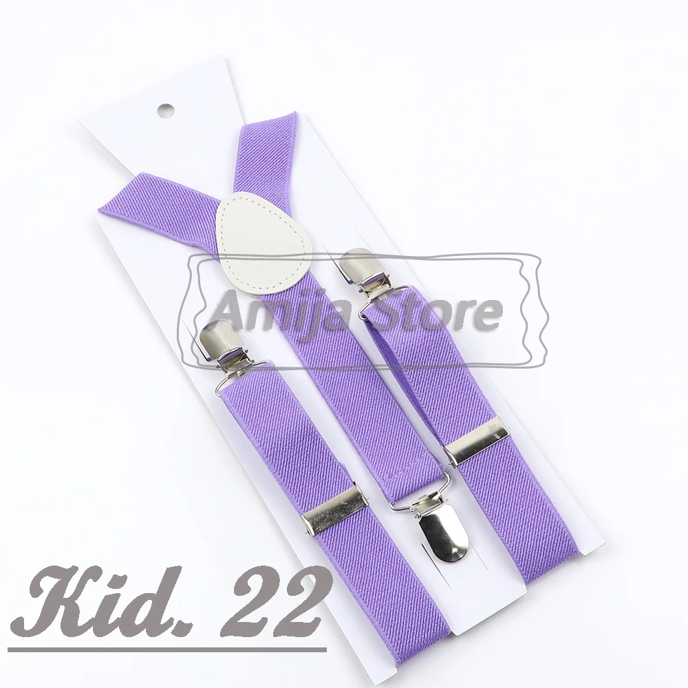 Colorful Elastic Leather Suspenders Men Kid Boys Straps Unsex Clip-on Buckle Wedding Adjustable Suspension For Shirt Accessories
