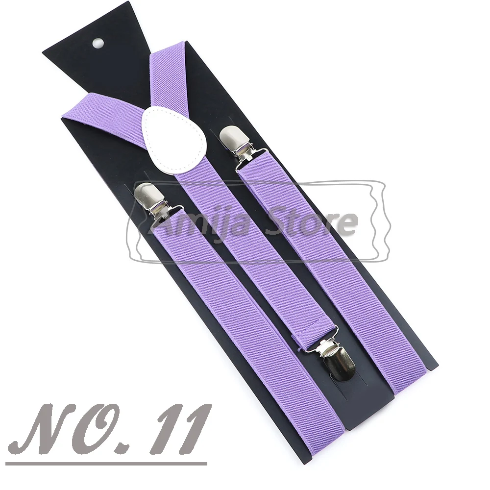 Colorful Elastic Leather Suspenders Men Kid Boys Straps Unsex Clip-on Buckle Wedding Adjustable Suspension For Shirt Accessories