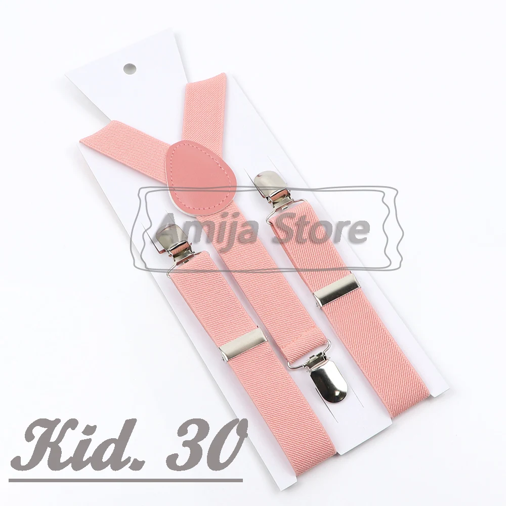 Colorful Elastic Leather Suspenders Men Kid Boys Straps Unsex Clip-on Buckle Wedding Adjustable Suspension For Shirt Accessories