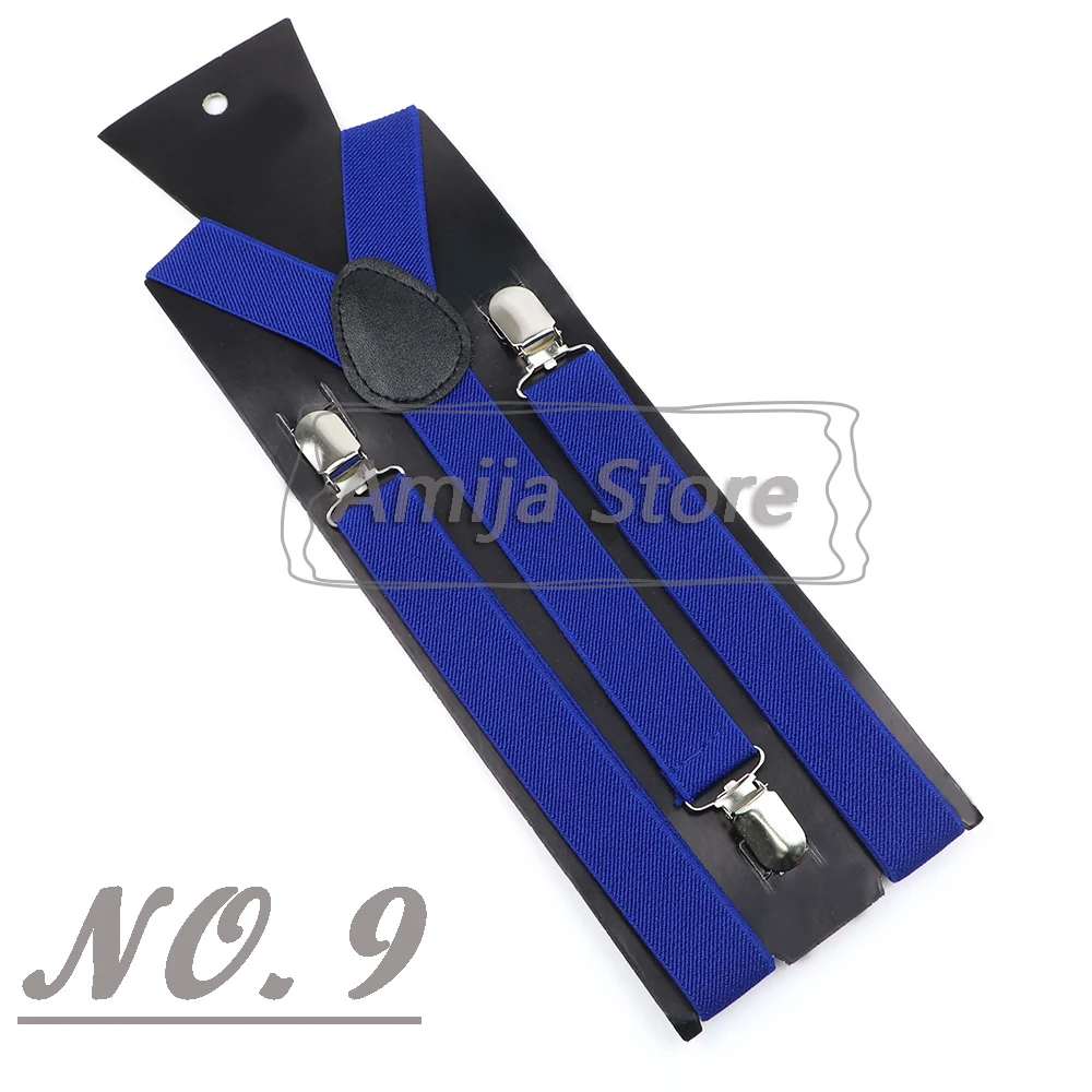Colorful Elastic Leather Suspenders Men Kid Boys Straps Unsex Clip-on Buckle Wedding Adjustable Suspension For Shirt Accessories