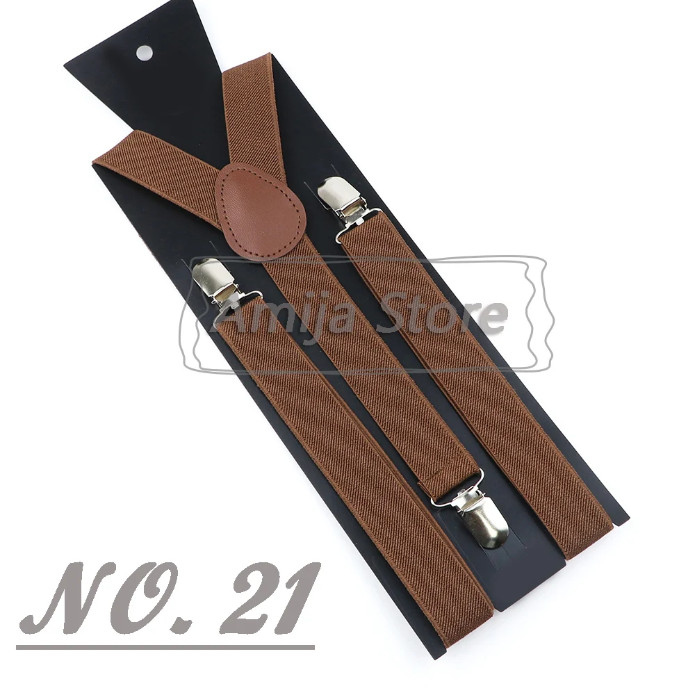 Colorful Elastic Leather Suspenders Men Kid Boys Straps Unsex Clip-on Buckle Wedding Adjustable Suspension For Shirt Accessories