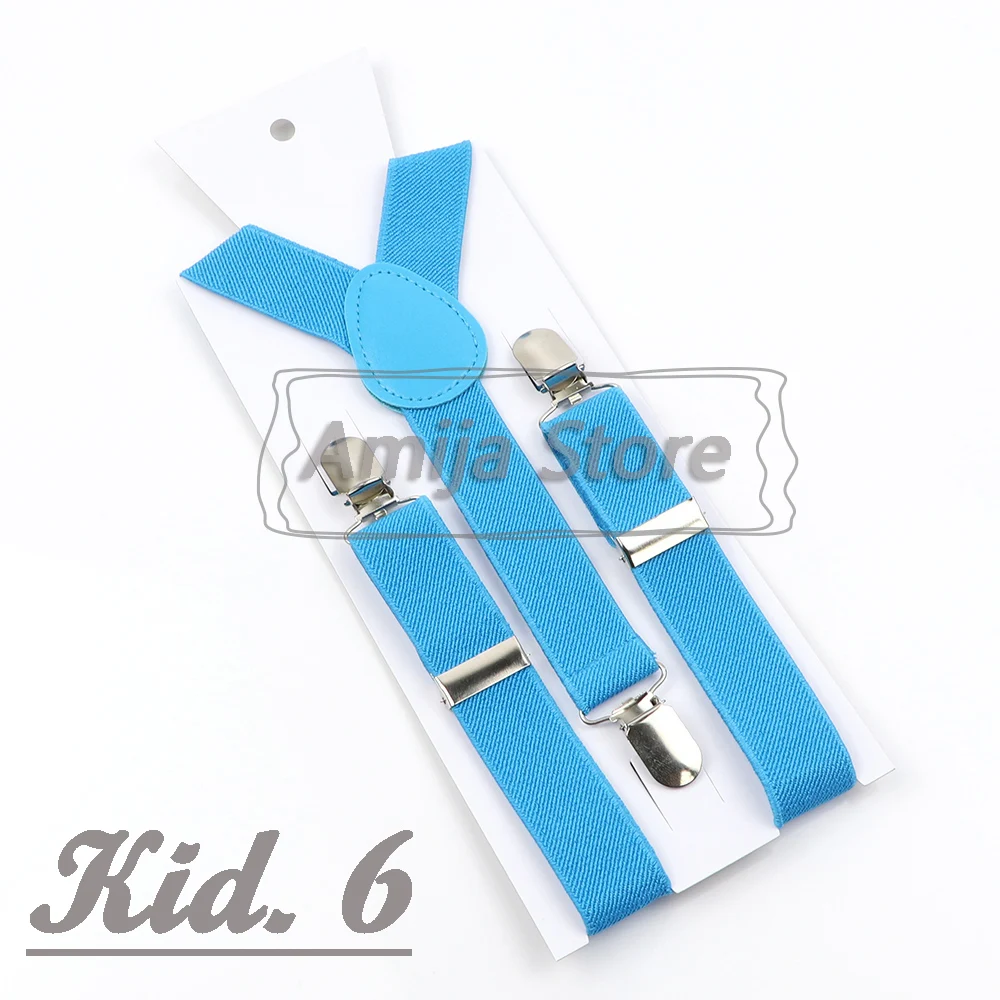 Colorful Elastic Leather Suspenders Men Kid Boys Straps Unsex Clip-on Buckle Wedding Adjustable Suspension For Shirt Accessories